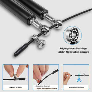 Corde à sauter de haute qualité avec poignée en aluminium, roulement, logo personnalisé, marque privée, pour entraînement fitness et vitesse - Product Image 6