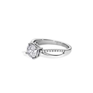 14k Gold plated Diamond Engagement Ring Round Brilliant Cut Prong Setting Women's floral Style Fine Jewelry - Product Image 4