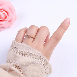 Anillo Abierto de Oro Puro de 14K con Diseño Infinito de Diamantes, Anillo Apilable de Boda Ajustable con Diamantes Cultivados en Laboratorio, Regalo para Mujer - Product Image 3