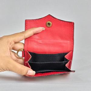 Vintage Genuine Leather Wallet With Geometric Pattern Button Closure Single Strap Portable Daily Use All Seasons - Product Image 3
