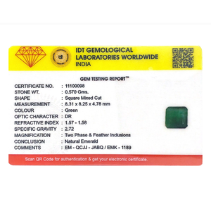 Certified Natural Emerald Loose Gemstone 2.85 Carat Wholesale Green Raw - Product Image 4