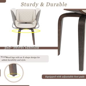 Set di 2 Sedie da Pranzo Girevoli a 360 Gradi in Stile Mid-Century Modern, Rivestimento Ergonomico in Pelle PU per Cucina o Ufficio - Product Image 3