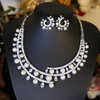 ASNORA – collier de luxe en zircone cubique pour femmes, ensemble de bijoux de mariée de Dubaï, accessoires de mariage X0662