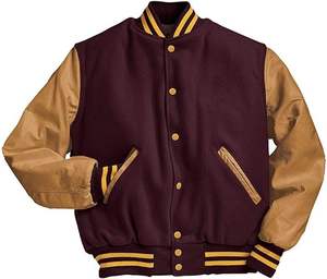 Vestes de baseball en chenille de laine avec logo personnalisé 2024, broderie, manches en cuir vintage, veste varsity pour hommes, hiver - Product Image 1