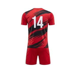 Uniforme de Fútbol Personalizado por Sublimación, Conjunto de Camiseta de Fútbol para Hombre, Rojo y Negro, Kit de Entrenamiento de Equipo, Logotipo Personalizado, Nombre y Número, Transpirable, OEM - Product Image 2