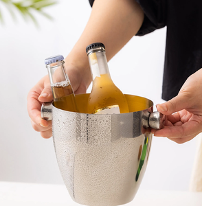 Seau à glace en acier inoxydable, bol à champagne, refroidisseur de vin rouge, artisanat, vente chaude, seaux à glace en acier, vente chaude - Product Image 3