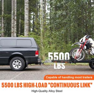 Gancio di traino universale in acciaio legato da 5500 libbre, montato sul paraurti, verniciato a polvere, con catene, accessorio esterno per camper, per gancio da 2 pollici - Product Image 5
