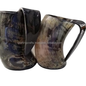Taza de cuerno vikingo de estilo Animal hecha a mano de lujo artesanías naturales talladas cuerno para beber religioso al por mayor India fábrica mejor precio - Product Image 4