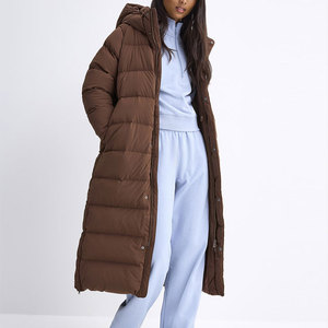 Chaqueta Acolchada con Capucha para Mujer, Abrigo Largo con Relleno Grueso de Lana, Cálido, Ecológico, Cortavientos, con Cierre Frontal de Cremallera - Product Image 5