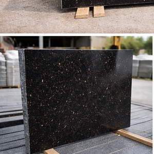Granito Natural Negro con Grano Dorado, Moteado con Estrellas Negras y Galaxias - Product Image 4