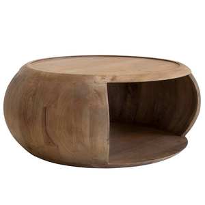 Table basse artisanale avec plateau en marbre blanc naturel et structure en bois de manguier extensible de haute qualité pour une pièce moderne - Product Image 3