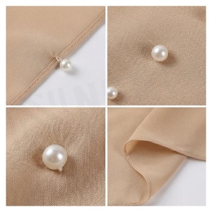 Elegant Women's Chiffon Scarf With Pearl Embroidery Long Beige <b>Wedding</b> <b>Shawl</b> All Seasons Fashion Accessory - Product Image 4