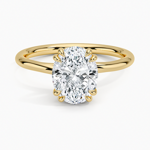 Dulce Double Claw Prong <b>Solitaire</b> Engagement <b>Ring</b> with Moissanite 14K Gold Plated for Wedding & Anniversary - Product Image 1