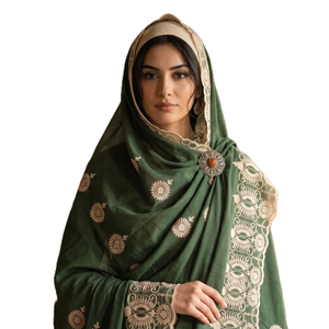 Wholesale Gold Floral Cotton Voile Dubai Style Islamic Shawl Embroidery Rhinestone Breathable Lightweight Soft Hijab Muslim - Product Image 1