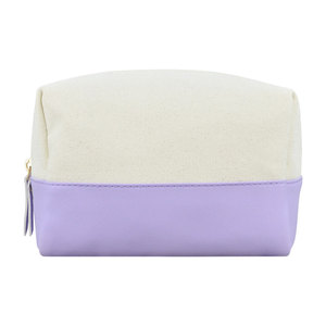 Minimalist Rectangle Canvas Toiletry Bag <b>White</b> Orange Portable Storage Pouch for Travel and Daily Use - Product Image 2