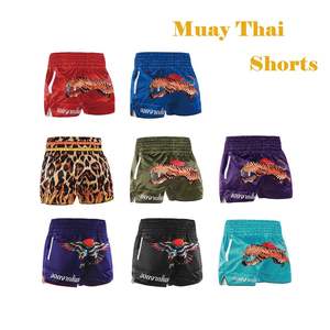 Pantalones Cortos de Entrenamiento para Hombre, Muay Thai, Satén, Cintura Elástica, Gimnasio, Kickboxing, Ligeros, Coloridos, Estampados, para Hombre, Muay Thai, Artes Marciales - Product Image 6