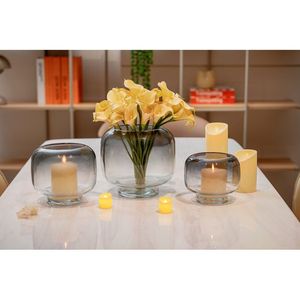 Porte-bougie en verre fumé ombré de 6,5 pouces, moyen, brillant et résistant à la chaleur - Product Image 6