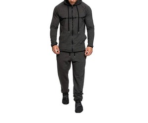 Ensemble de survêtement respirant imprimé pour homme, idéal pour le fitness, la gym et la course à pied, séchage rapide, 100 % coton molletonné, collection Printemps - Product Image 2