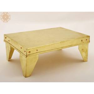 Chowki de latón hecho a mano de 9 pulgadas (Pedestal) DE LA India Artículo de decoración y regalo únicos para el hogar - Product Image 2