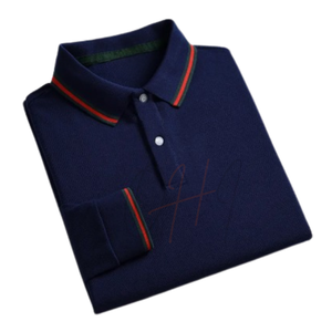 เสื้อเจอร์ซีย์ผ้าฝ้ายระบายอากาศแขนยาวสำหรับผู้ชายสั่งทำขายส่ง 100% ผ้าฝ้ายลำลองสำหรับกอล์ฟ สำหรับชุดยูนิฟอร์ม สั่งซื้อจำนวนมาก - Product Image 4