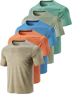 เสื้อยืดแขนสั้นผู้ชาย แห้งเร็ว สีพื้น คอกลม ทรงสปอร์ต ผ้าถักโพลีเอสเตอร์ ทรงเข้ารูป ความยาวปกติ - Product Image 5