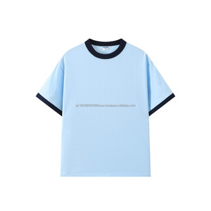 เสื้อยืดผ้าฝ้าย100% ใส่ได้ทั้งชายหญิงคุณภาพใหม่ระบายอากาศได้ดีรูปแบบการเย็บปะติดปะต่อกันของ200gsm ผ้า250gsm หนักสไตล์ตัดและเย็บแบบลำลอง - Product Image 2