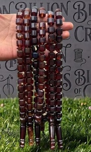 Chapelet en résine ambre fait main, 33 perles, Tasbih Misbaha, Cadeau religieux islamique musulman Dhikr Zikr, Fabriqué avec soin - Product Image 4