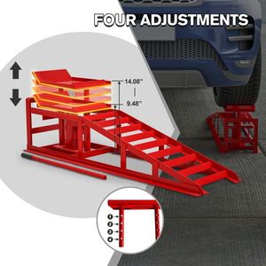 2 Pack Low Profile Hydraulic <b>Car</b> <b>Lift</b> <b>Ramps</b> 5T 11000lbs Garage Vehicle Service <b>Ramps</b> for Truck Trailer for <b>Car</b> Vehicle - Product Image 3