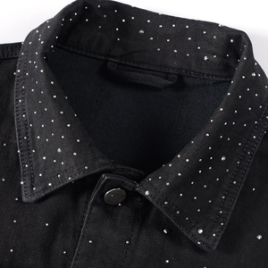 High-Quality Custom-Made Men's Denim <b>Rhinestone</b> <b>Jacket</b> with New Fashion Design Front Logo for Winter at Wholesale Price Haus Ind - Product Image 3