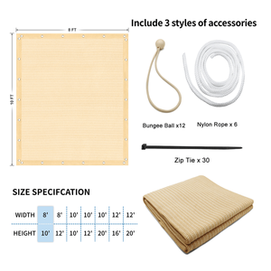 Telo Ombreggiante in HDPE 200gsm con Finitura UV 3FT X6FT, Rete Parasole Color Grano per Giardini, Serre, Terrazze e Balconi - Product Image 3