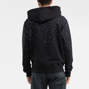 Sudadera con Pedrería de la Serie Signature, Color Negro Medianoche, Detalles de Cristal Stealth, Logotipo Personalizado, Marca Privada de Fábrica - Product Image 3