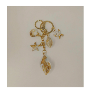 พวงกุญแจเปลือกหอยทำมือ ของตกแต่งจากธรรมชาติ ของขวัญจากทะเล - Product Image 1