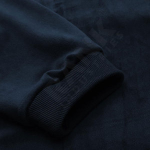Survêtement en velours bleu foncé pour femme, coupe droite, avec capuche, fermeture éclair sur le devant, poches latérales, vêtements décontractés d'hiver - Product Image 5