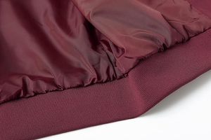 Good Quality Zipper Closure Maroon Color <b>Thin</b> Canvas <b>Puffer</b> Bomber Baseball Sports <b>Jackets</b> Custom Men Bomber <b>Jacket</b> Breathable - Product Image 4