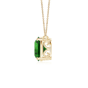 Joyería Vaayu, Colgante Solitario Ovalado Moderno con Esmeralda para Mujer, Regalo de Joyería de Lujo, Oro 10K 14K 18K, Plata 925 935 - Product Image 4