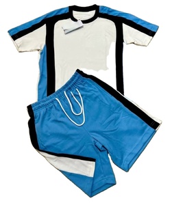 Ensemble de shorts unisexes de haute qualité personnalisables, t-shirt d'été + t-shirt avec logo personnalisé, tailles, style et design confortables, étiquette de qualité. - Product Image 5