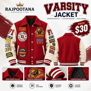 Veste universitaire pour femme avec manches en cuir, patchs brodés, col rabattu, boutonnée, style baseball, pour l'hiver - Product Image 1