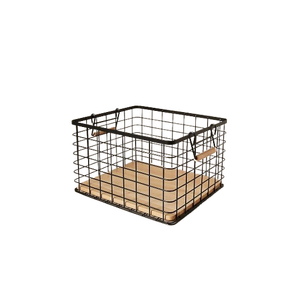Handmade Metal Wire Storage <b>Basket</b> Black Simple Design <b>Stackable</b> Multi Purpose Neatening Organizer Metal <b>Basket</b> - Product Image 4