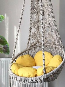 Hamac suspendu en macramé fait main, siège en coton suspendu - Product Image 2