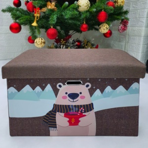 MA04.1 <b>Foldable</b> Ottoman Storage <b>Box</b> for books kid toys sundries OEM Customized Factory Price home storage & organization - Product Image 1