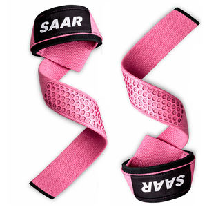 Correas de Levantamiento Profesionales SAAR INDUSTRIES, Color Rosa, Antideslizantes, con Agarre de Silicona en Forma de Panal, Acolchadas de Neopreno, Ajustables para Levantamiento de Pesas - Product Image 2