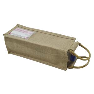 Bolsa de Yute Reutilizable para Regalo de Vino y Cerveza, con Bolsillo Transparente, para Una Botella, Personalizable - Product Image 2