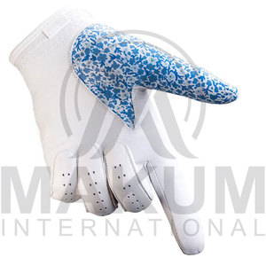 ถุงมือหนังแท้สีขาวสำหรับตีกอล์ฟ ลายดอกไม้สีน้ำเงินที่ฝ่ามือ ป้องกันการลื่น พร้อมแถบตีนตุ๊กแกสำหรับผู้หญิงและผู้ชาย มือขวา - Product Image 2
