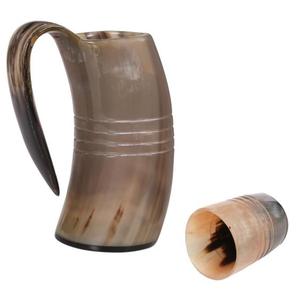 <b>Cheap</b> Price Natural Buffalo Horn Mug And Glass <b>Gift</b> <b>Sets</b> Ready To Ship Eco Friendly Viking Horn Beer Glasses Mugs <b>Sets</b> Hot Sell - Product Image 1