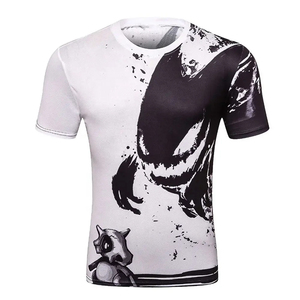 T-shirt à manches raglan pour homme, imprimé par sublimation, col en V, motif rayé, séchage rapide, style sportif, coupe classique, 100% polyester - Product Image 5