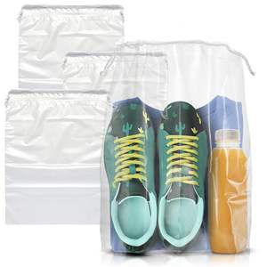 Clear 10 X 14 Inches Cotton Drawstring <b>Travel</b> <b>Bags</b> <b>Pack</b> of 50 Waterproof Dust <b>Bags</b> <b>for</b> Shoes Double Drawstring - Product Image 1