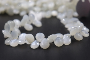 AAA White <b>Moonstone</b> Pear Beads Faceted Pear Shape 10x13 mm 9.5 Inches Briolette Beads For <b>Jewellery</b> Making - Product Image 2