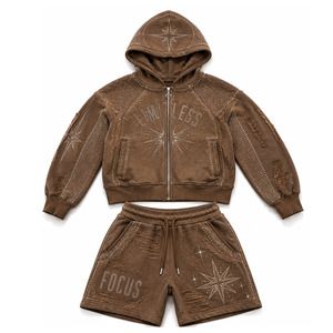 Outdoor Windbreaker <b>Shorts</b> <b>Set</b> Lightweight Hooded Jacket Premium Nylon Polyester Windbreaker <b>Shorts</b> <b>Set</b> - Product Image 1