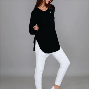 Camiseta Larga de Algodón Orgánico 100% para Mujer, con Logotipo, Sólida, Casual, Transpirable, Ecológica, de Verano - Product Image 6
