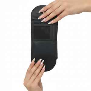 Wriza Everyday Minimalist Black Goat Leather Ladies Purse Premium Compact <b>Wallet</b> 3 Card Slots 2 Pockets <b>Small</b> Fashion Women Bag - Product Image 6